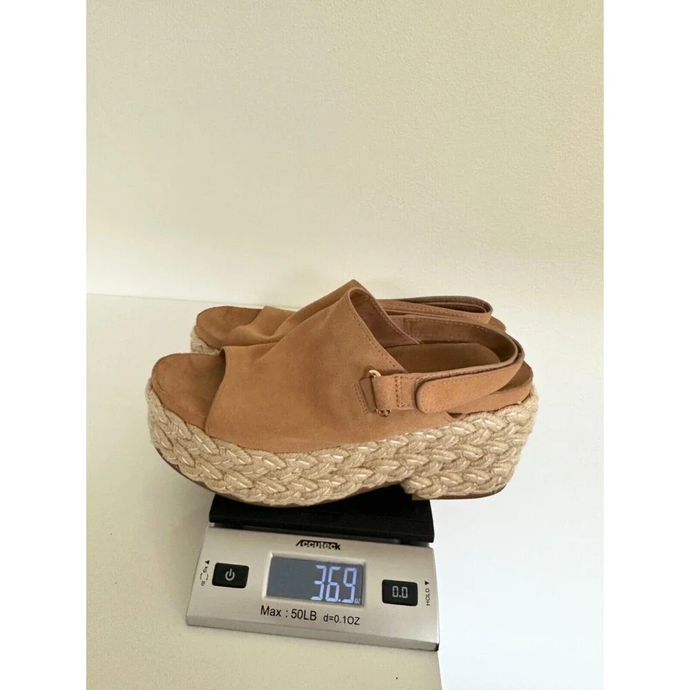 Kelsi Dagger Brooklyn Keys Platform Sandal Espadrille Buckle Strap Tan Women 9.5